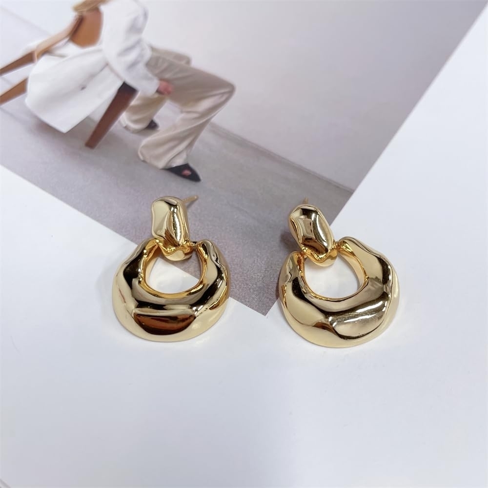 .925 Elegant 18K Gold Plated Over .925 Sterling Silver Hoop Earrings